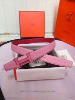AAA Hermes Reversible Ladies' Belt For Sale - Pink On Steel H Buckle